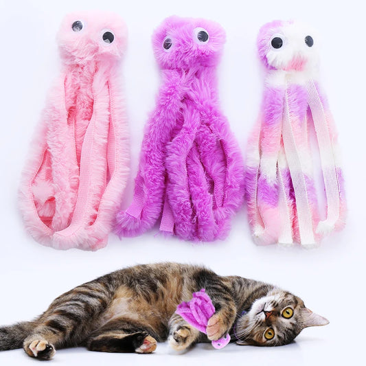 Interactive Plush Octopus Cat Toy for Teeth and Playtime