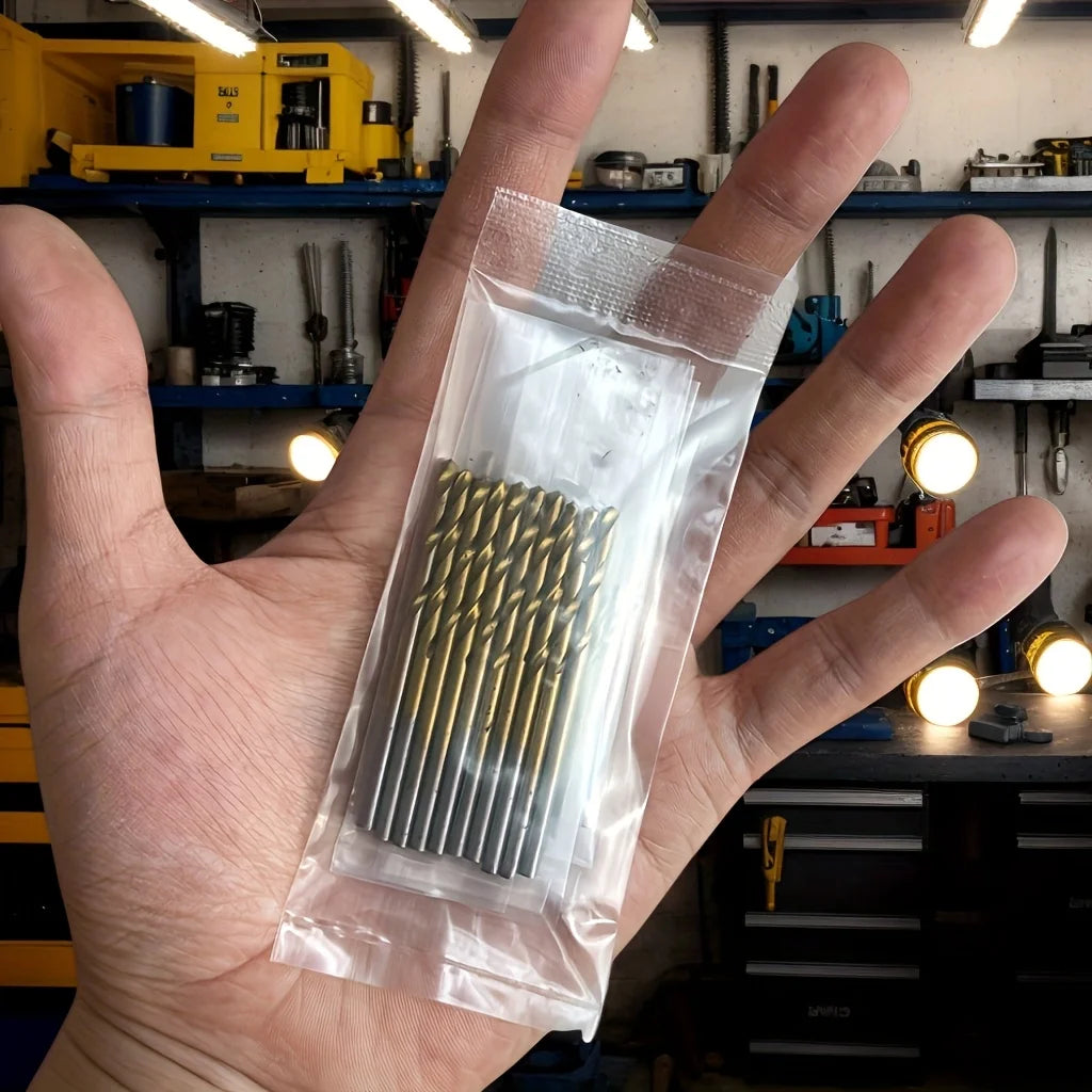 HookUpCo. Titanium Coated Drill Bit Set for Metal & Wood