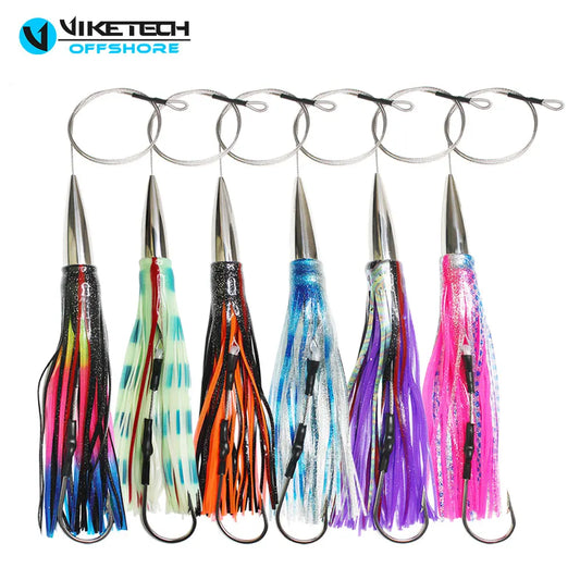 HookUpCo. Stainless Steel Shark Trolling Lures 9.8"