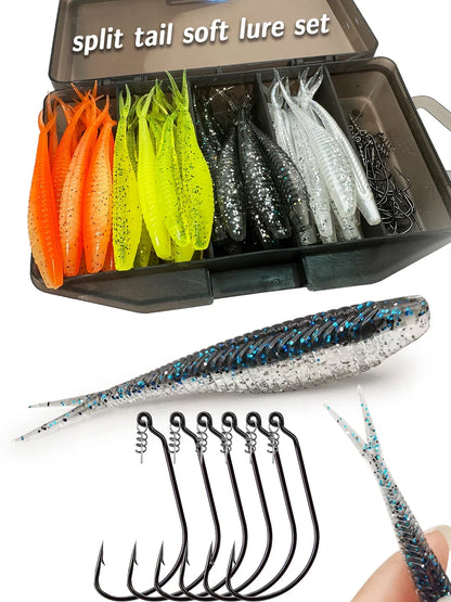 HookUpCo. 70-Piece Soft Lure Set - HookUpCo.