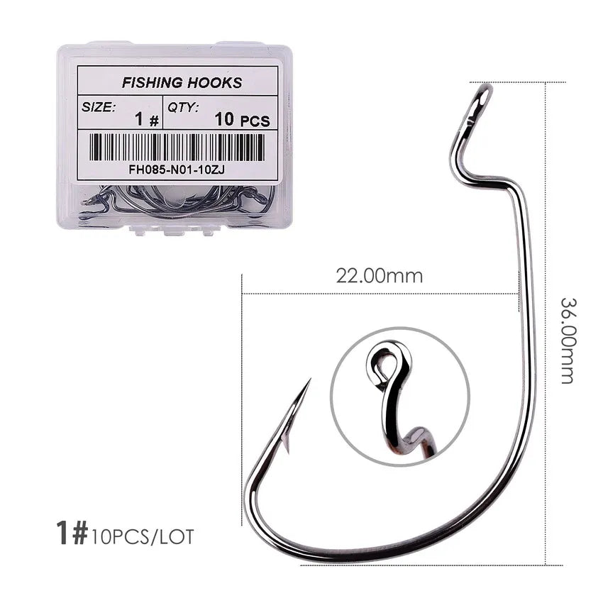 HookUpCo. 10pc Crank Hooks for Carp Fishing - HookUpCo.