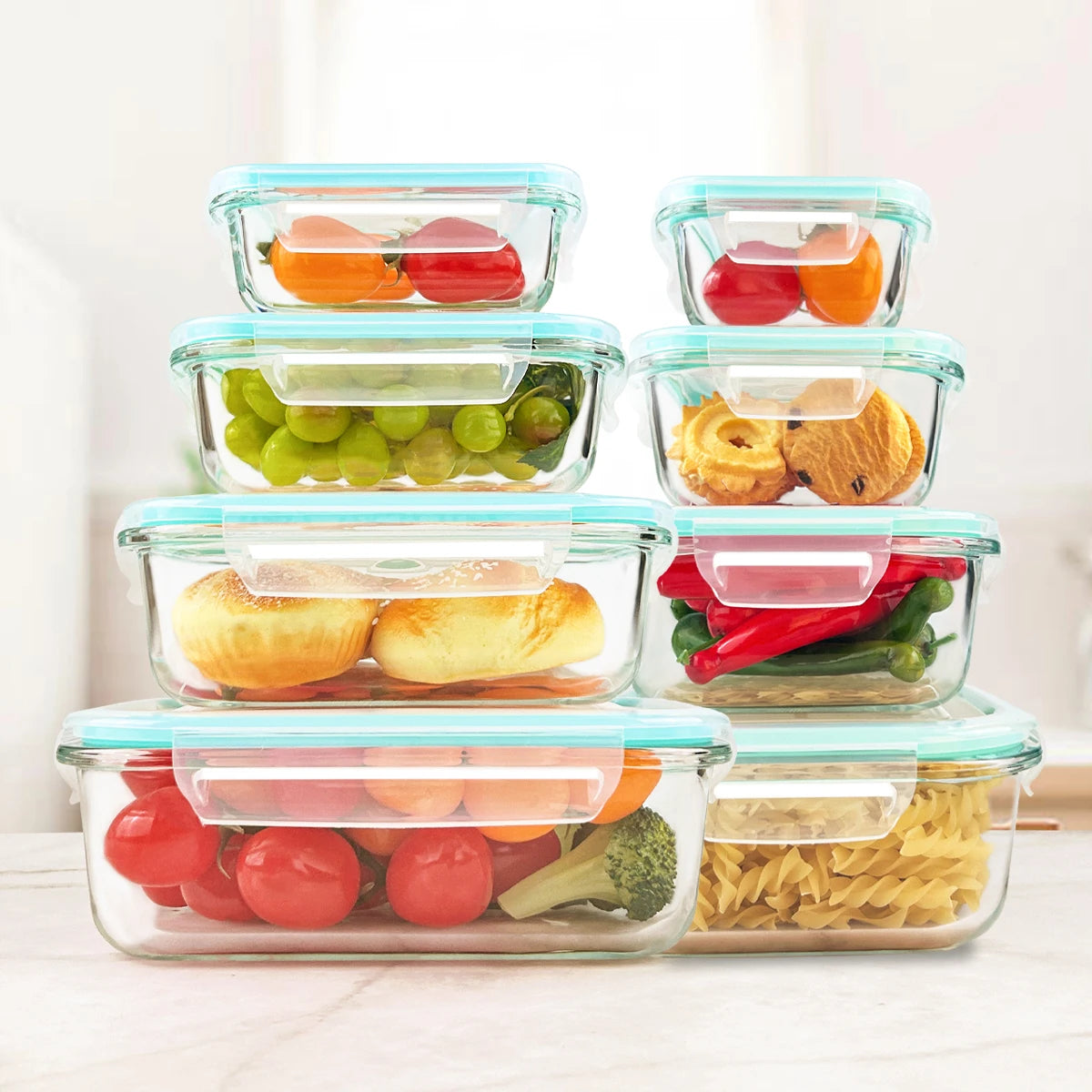 HookUpCo. Glass Storage Set 8pcs