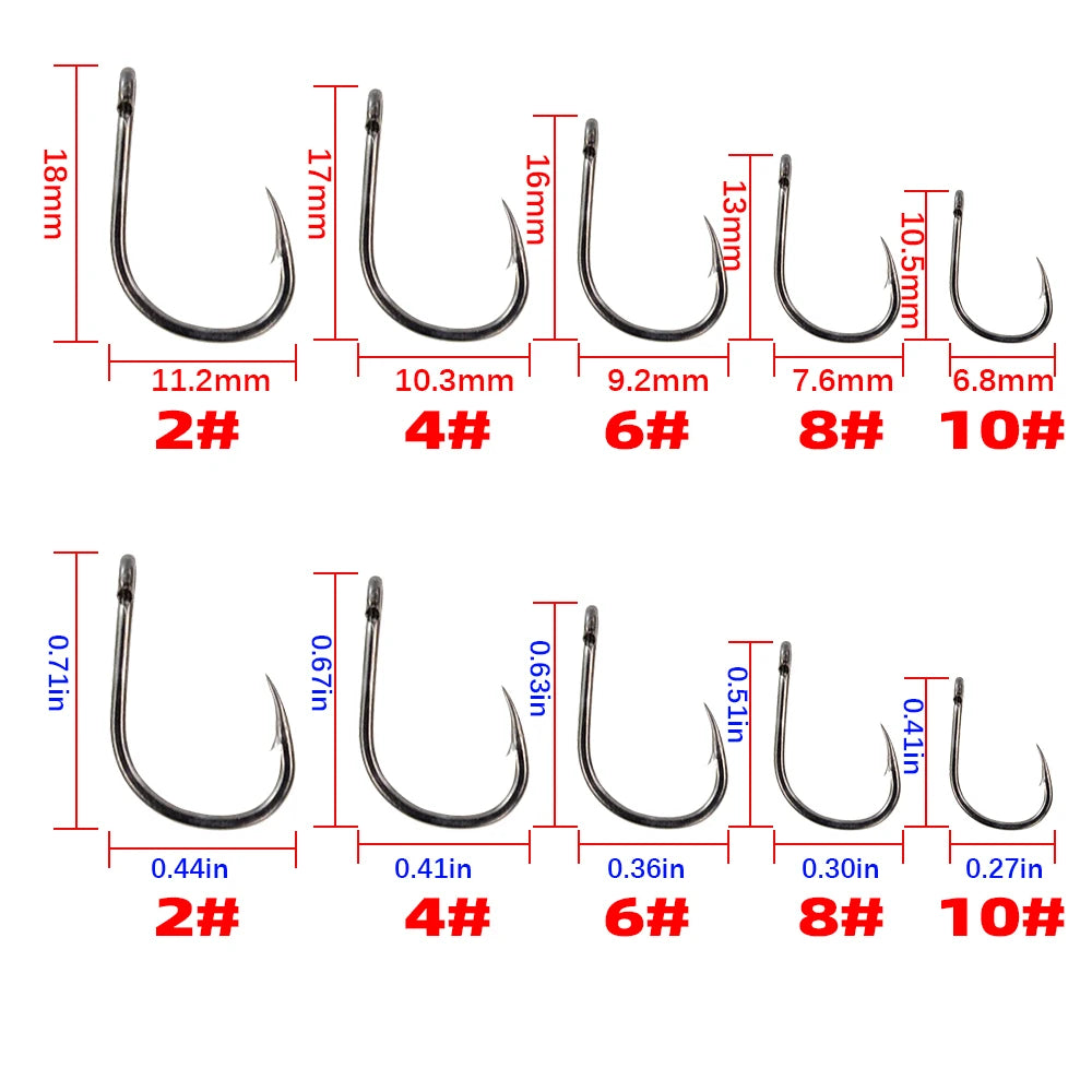 HookUpCo. High Carbon Barbed Fishing Hooks, 30 Pack - HookUpCo.