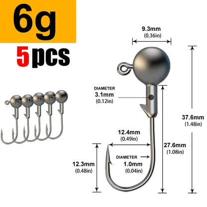 Versatile Jig Head Hooks for Fishing - Multiple Sizes Available