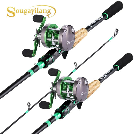 Fishing rod and reel set with Sougayilang branding on a white background
