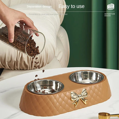 HookUpCo. Stylish Double Cat Dog Food Bowl
