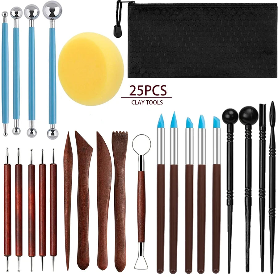 Versatile HookUpCo. Pottery Tool Set for Creative Sculpting