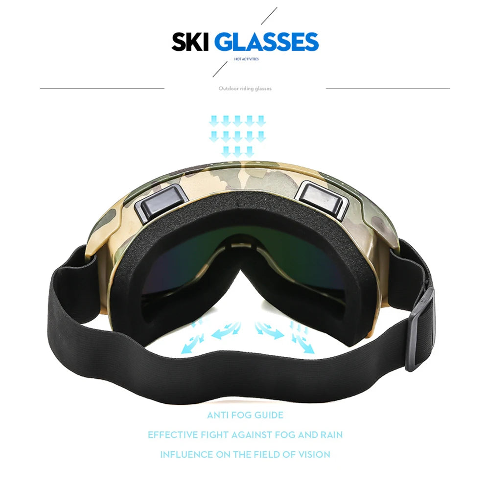 Large Frame Ski Goggles with Colorful Anti-Glare Lens
