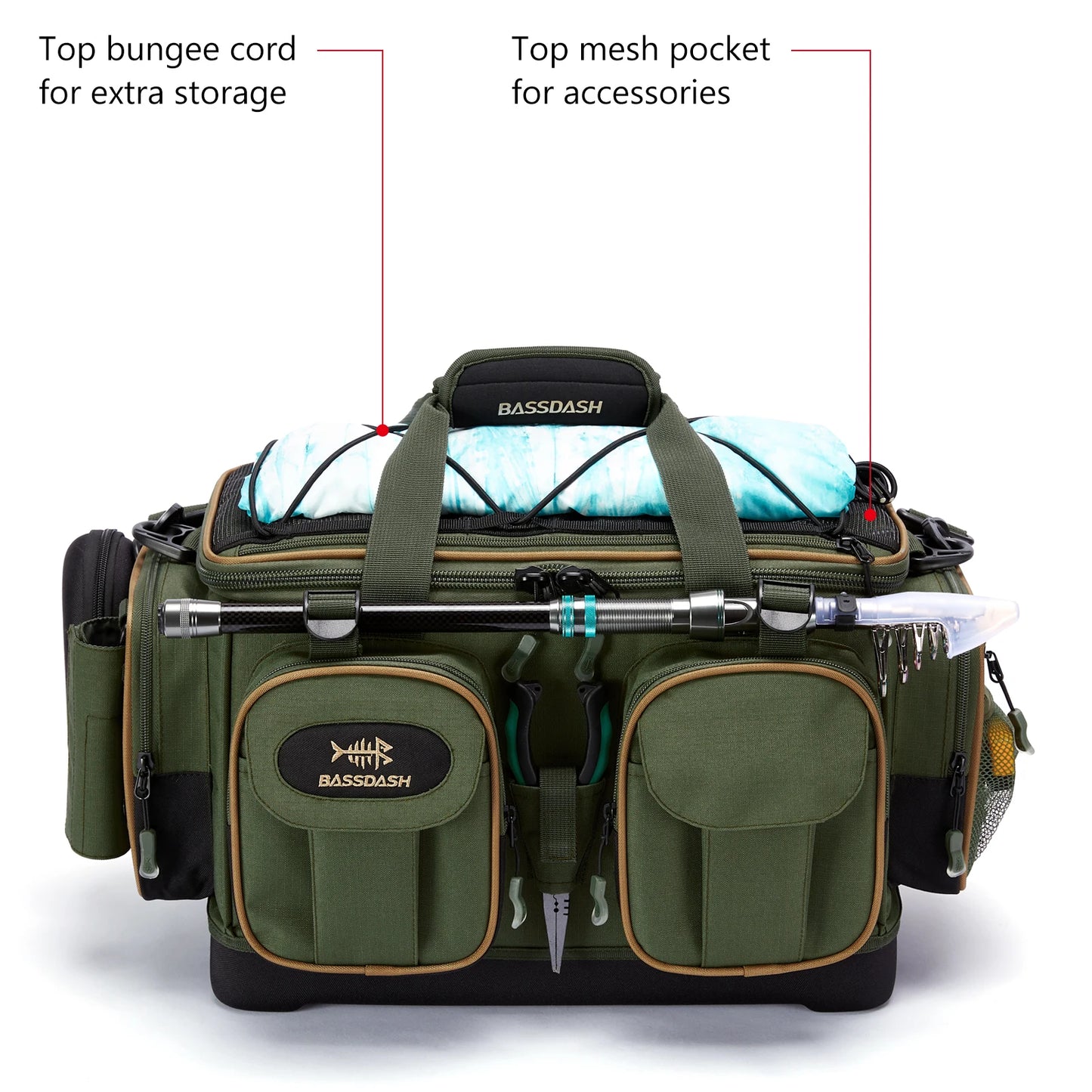 HookUpCo. Water-Resistant Fishing Tackle Bag - HookUpCo.