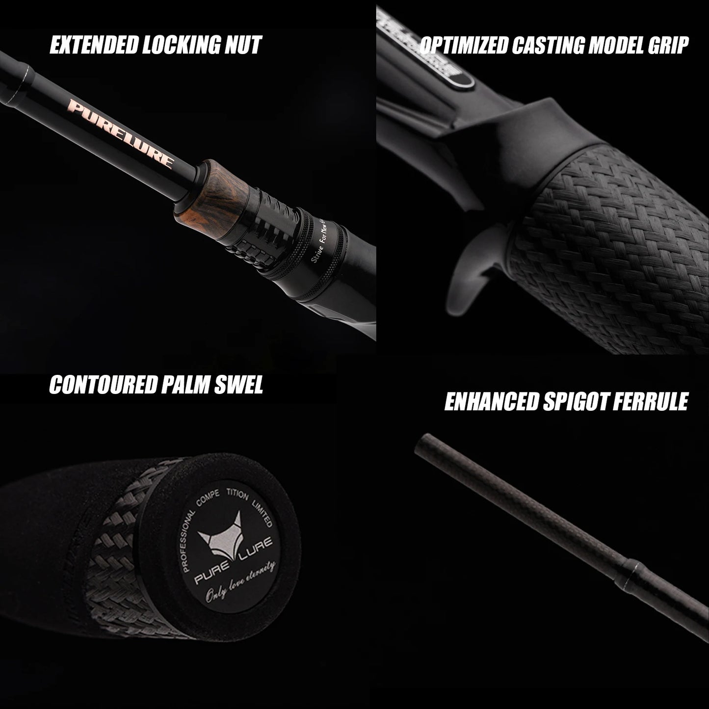 HookUpCo. Purelure Realm Bass Rod with Fuji Rings - HookUpCo.