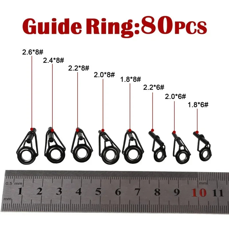 80-Piece Marine Rod Guide Ring Set - HookUpCo.