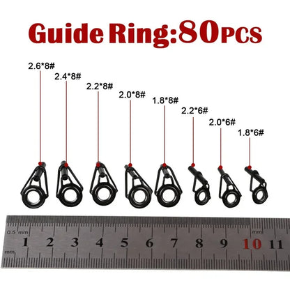 80-Piece Marine Rod Guide Ring Set - HookUpCo.