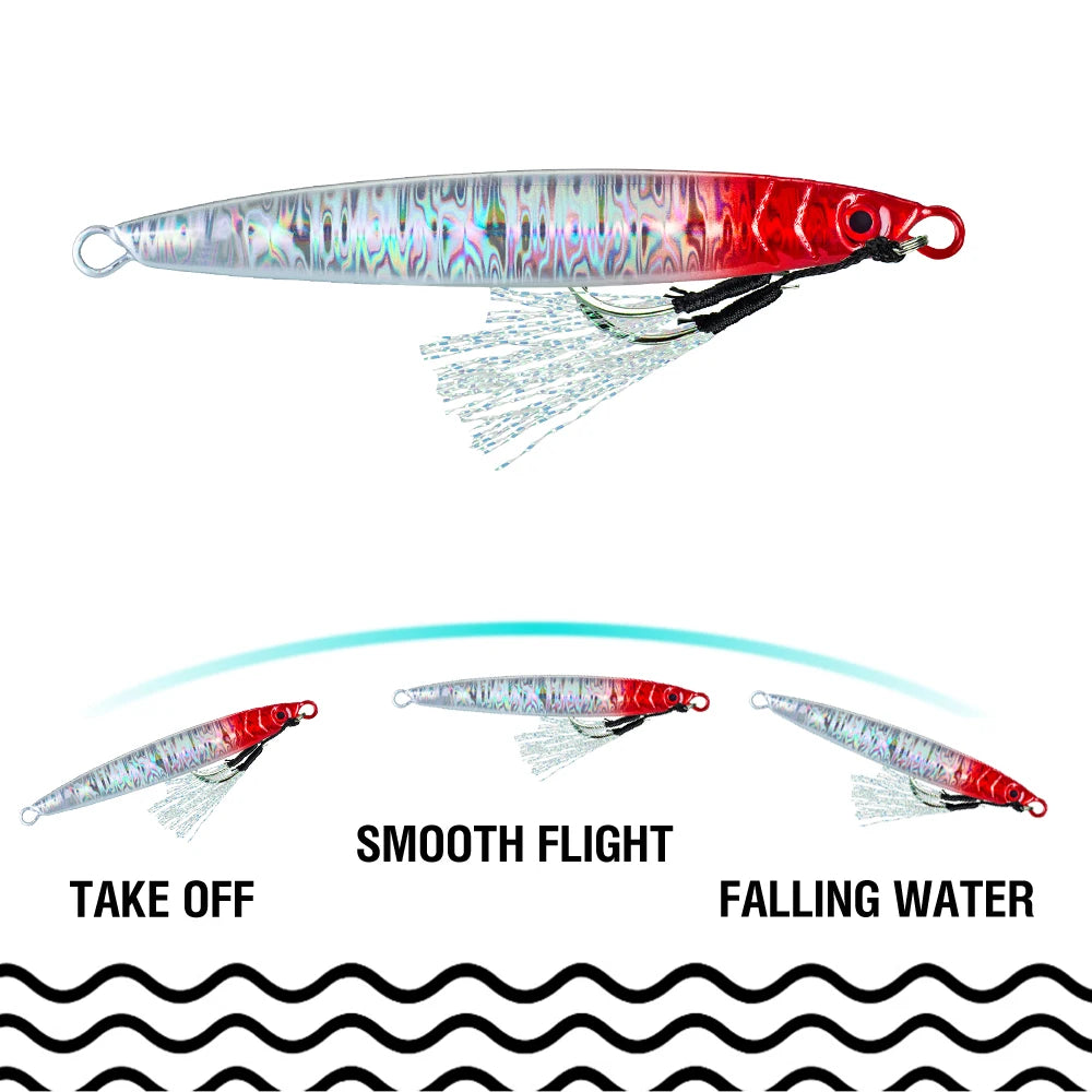 Metal Jigging Lure with 3D Eyes and Sharp Hooks