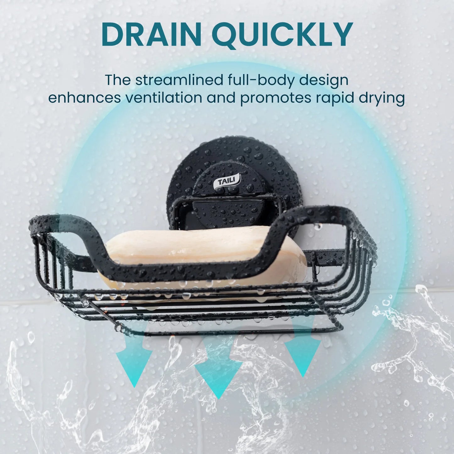 Draining Soap Dish with Suction