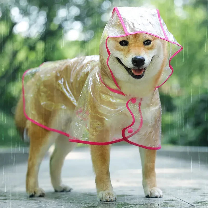 Rain Coat Waterproof Hooded Rain Poncho for Dogs S-XXL