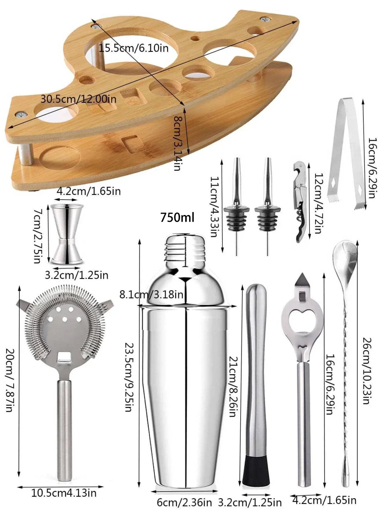 Stainless Steel Cocktail Shaker Set for Parties