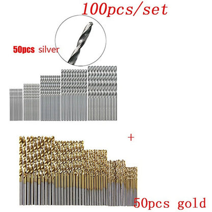 Titanium Coated HSS Drill Bits Set 50-100 Pcs