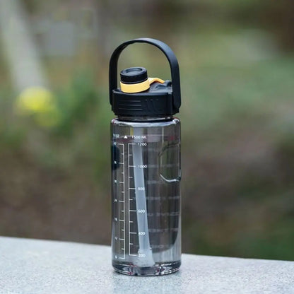 Large Capacity Leak-Proof Water Bottle with Time Markers