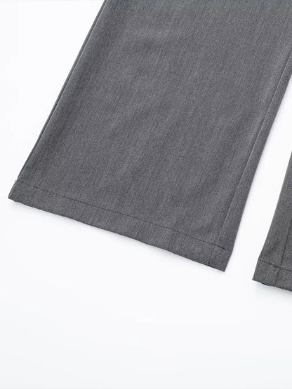 Chic High Waist Zipper Straight Pants for Vintage Style