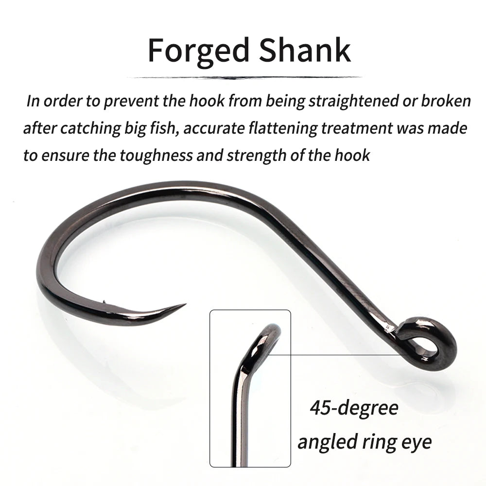 HookUpCo. Heavy-Duty Black Nickel Fishing Hooks - HookUpCo.