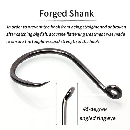 HookUpCo. Heavy-Duty Black Nickel Fishing Hooks - HookUpCo.