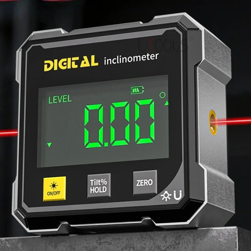 Digital Display Inclinometer Tool with Magnetic Leveling Feature