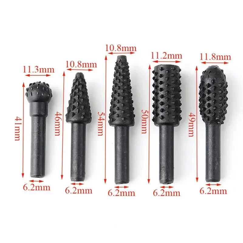HookUpCo. 1/4" 5-Piece Wood Drill Bit Set