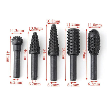 HookUpCo. 1/4" 5-Piece Wood Drill Bit Set