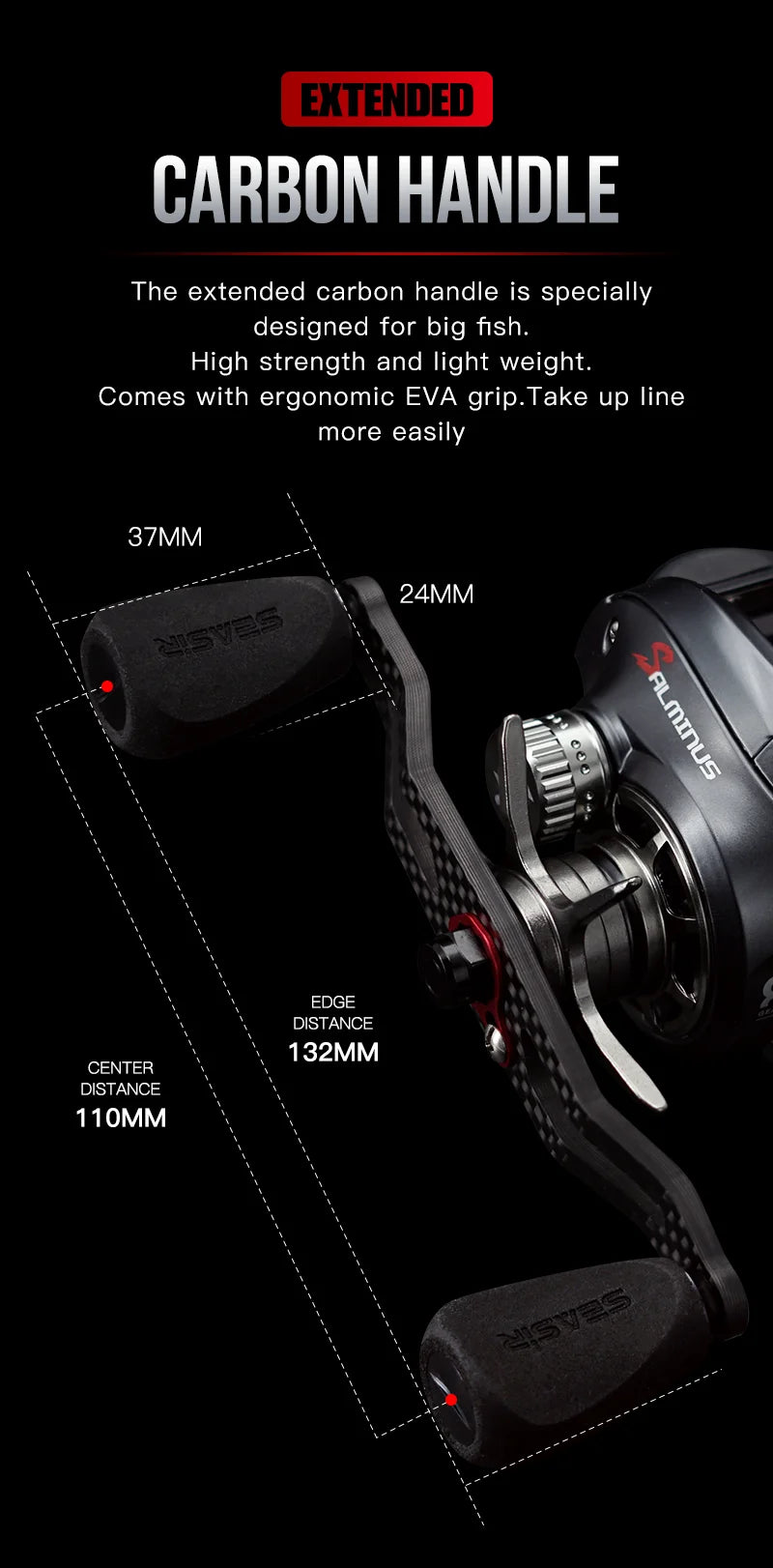 HookUpCo. Salminus Baitcasting Reel, 12KG Drag - HookUpCo.