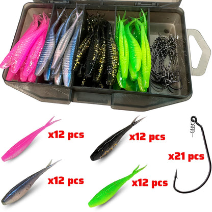 HookUpCo. 70-Piece Soft Lure Set - HookUpCo.