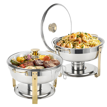 HookUpCo. Round Chafing Dish Set