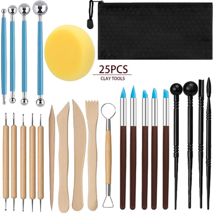 Versatile HookUpCo. Pottery Tool Set for Creative Sculpting