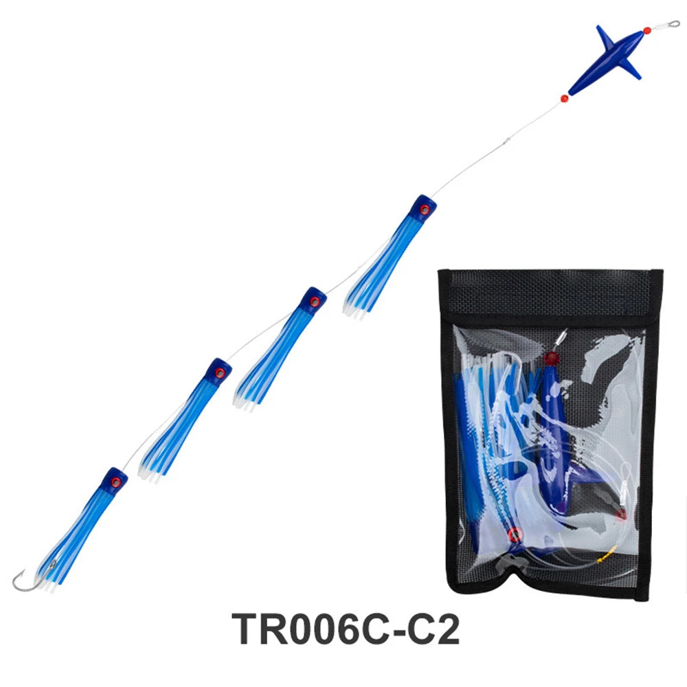 HookUpCo. 9" Rigged Squid Lures for Big Game Fishing - HookUpCo.