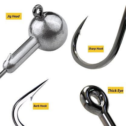 HookUpCo. Versatile Jig Head Hooks for Bass Fishing - HookUpCo.