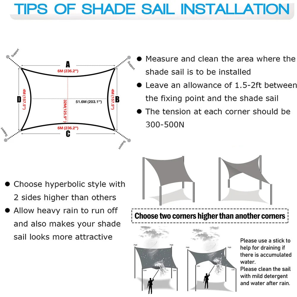 Waterproof UV Block Canopy Sail