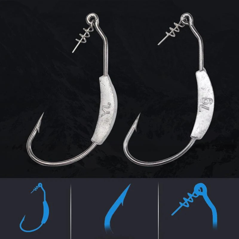 HookUpCo. 5-Piece Offset Fishing Hook Set - HookUpCo.