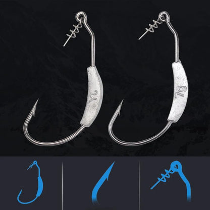 HookUpCo. 5-Piece Offset Fishing Hook Set - HookUpCo.