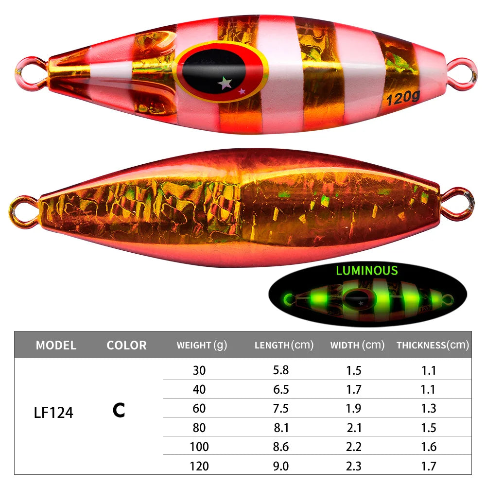 Bionic Glowing Metal Jig Fishing Lure for Nighttime Success