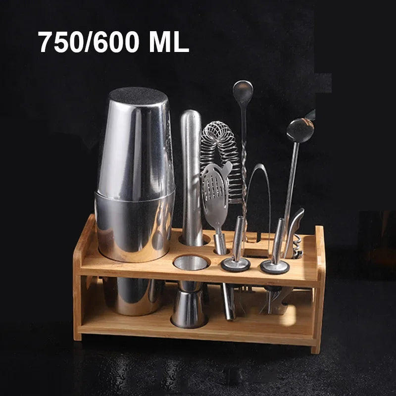 HookUpCo. Stainless Steel Cocktail Shaker Set