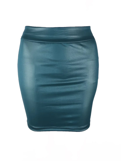 High Waist Matte Leather Mini Skirt for Night Out Style
