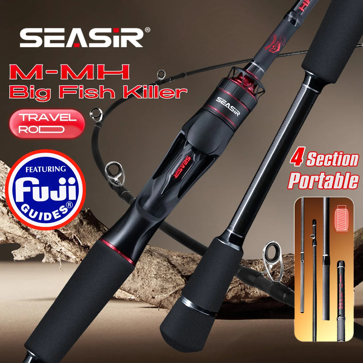 HookUpCo. Heavy Power Travel Fishing Rod 1.83M - HookUpCo.
