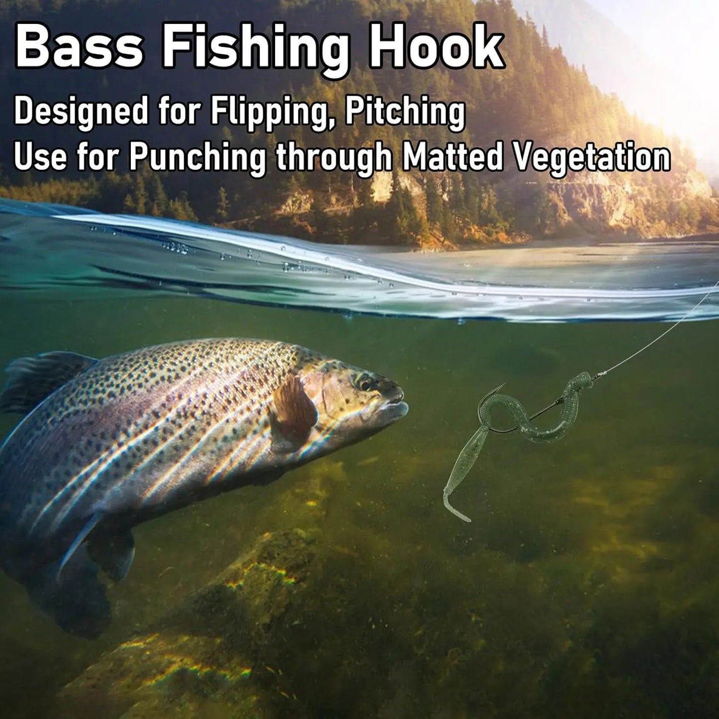 HookUpCo. Heavy Cover Worm Hooks for Bass Fishing - HookUpCo.