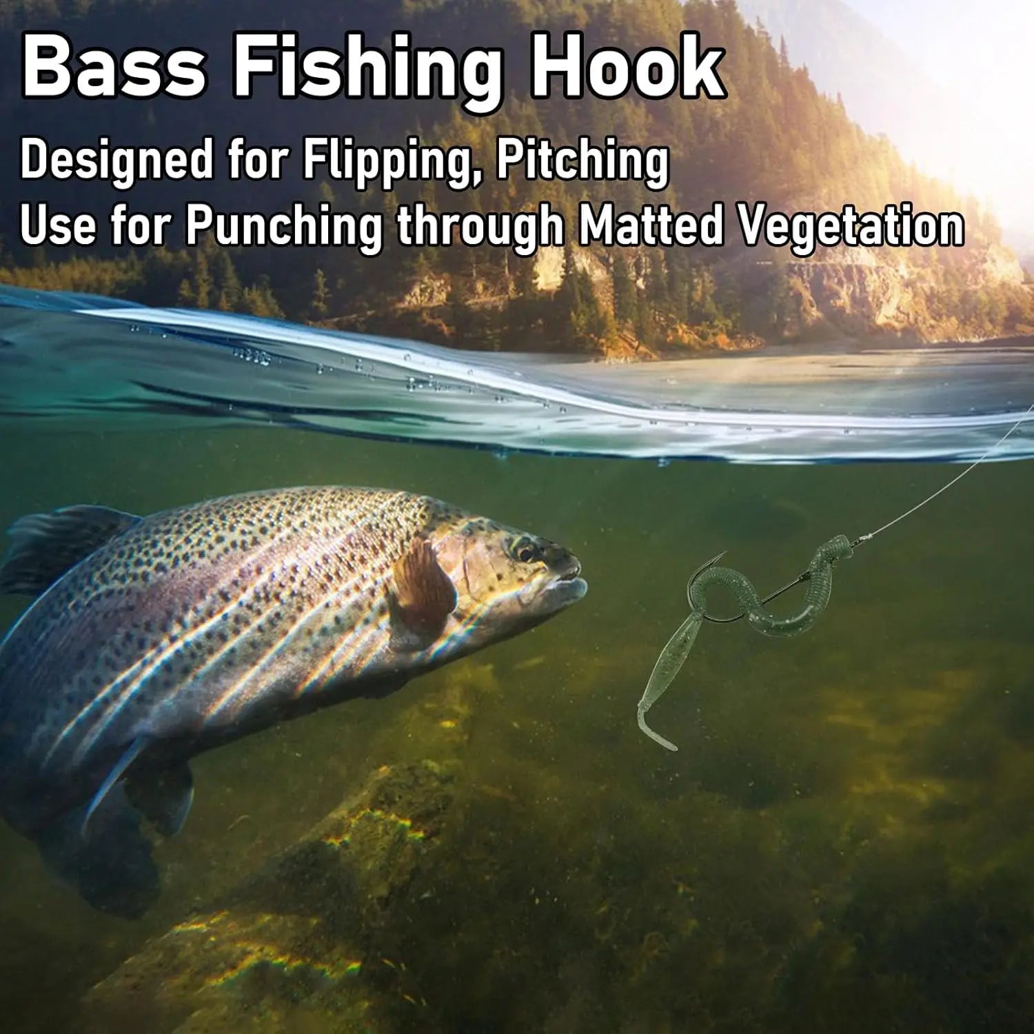 HookUpCo. Heavy Cover Worm Hooks for Bass Fishing - HookUpCo.