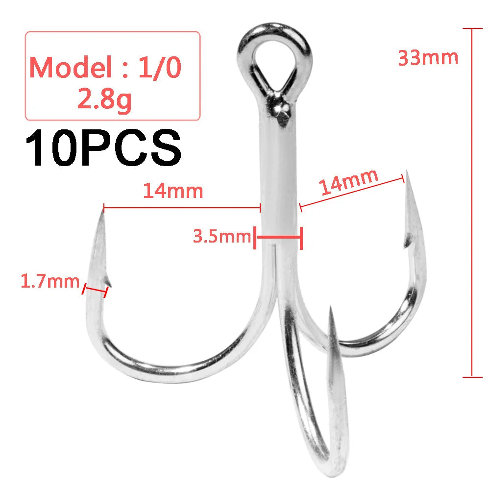HookUpCo. Strong Carbon Steel Treble Hooks 1#-10/0# - HookUpCo.