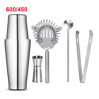 HookUpCo. Stainless Steel Cocktail Shaker Set