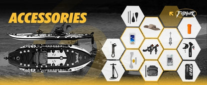 SUP Kayak Hybrid -Inflatable Pedal or Electric Drive Fishing Hybrid w/Seat