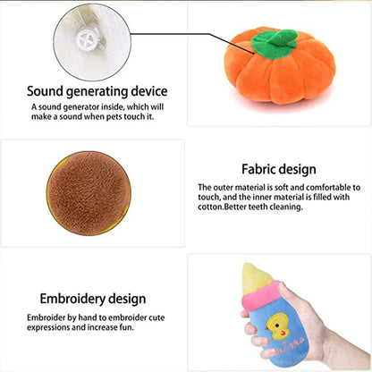HookUpCo. Plush Squeaky Dog Toy for Chewers