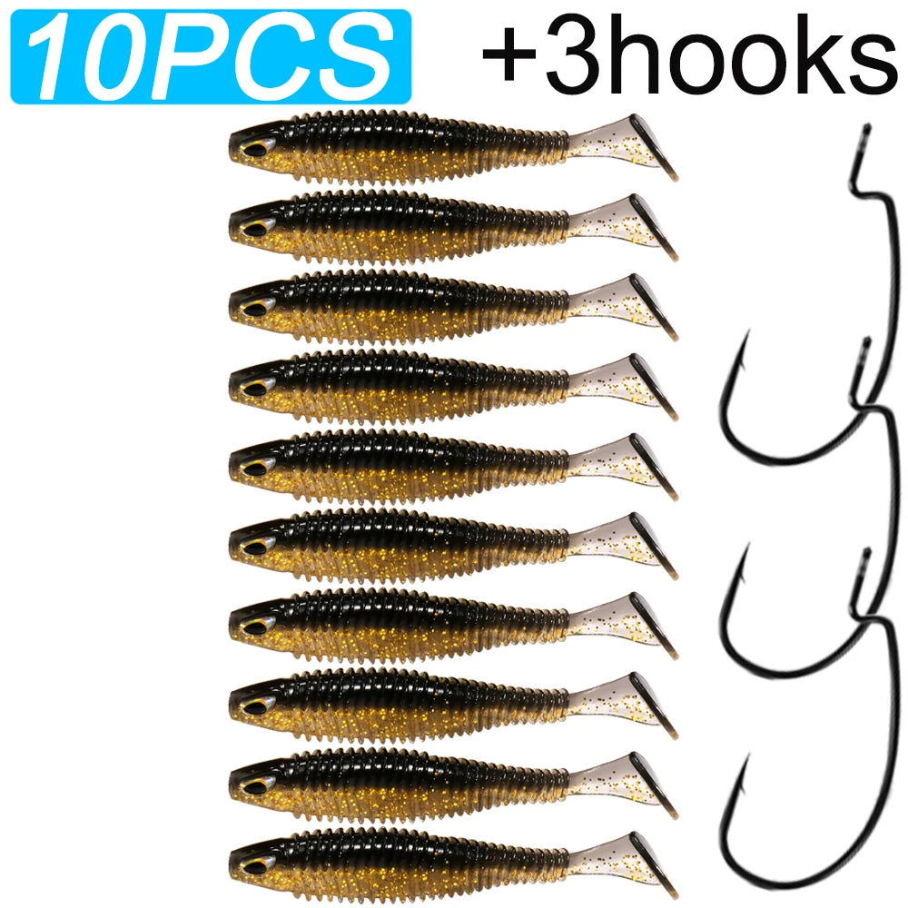 HookUpCo. Soft T Tail Fishing Lures - HookUpCo.