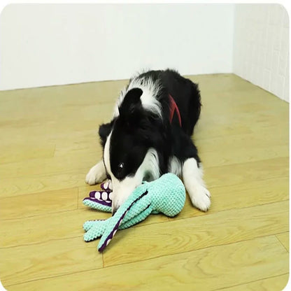 HookUpCo. Plush Octopus Toy with Sound for Dogs