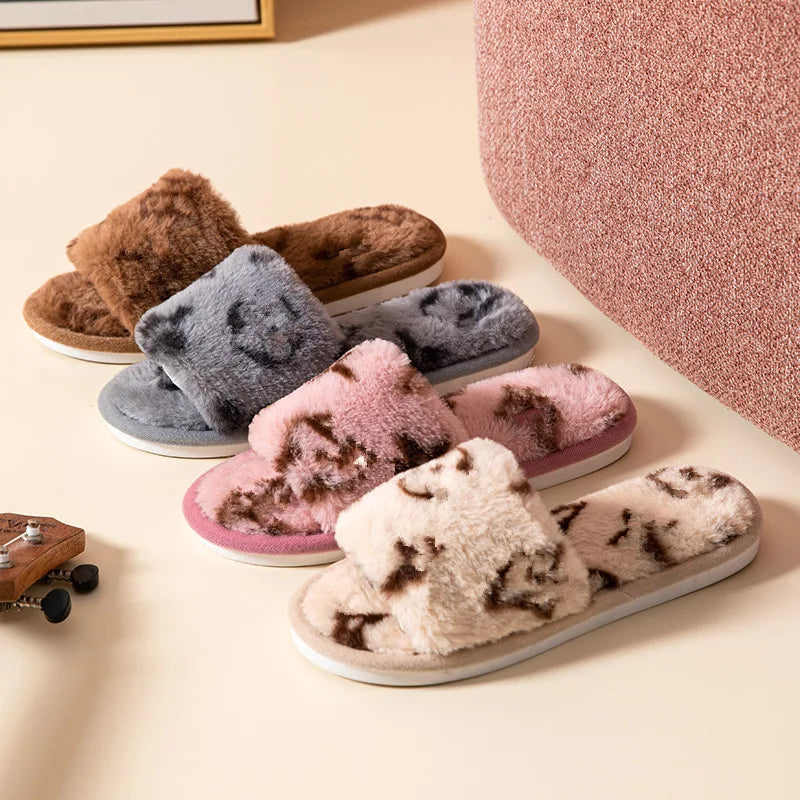 Luxurious Fuzzy Fur Slippers for Cozy Indoor Comfort